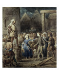 Notre Dame de Paris. Esmeralda choisit Gringoire pour époux. (livre II, ch.VI) reproduction procédé giclée par Louis Boulanger