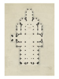 Eglise paroissiale à Napoléonville (Pontivy, Morbihan) : plan du rez-de-chaussée Giclée-Druck von Marcellin Varcollier