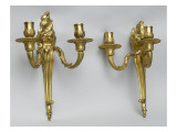 Pair of Sconces Two Branches, Featuring "The Dove" Giclee Print