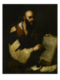 Philosopher Tracing Geometric Figures with a Compass Giclee Print by Luca Giordano