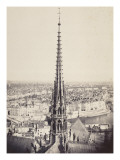 Paris, Flèche de Notre-Dame, en plomb et cuivre martelé, Viollet le Duc reproduction procédé giclée par Charles Marville