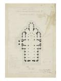 Eglise paroissiale à Napoléonville (Pontivy, Morbihan) : plan Giclée-Druck von Marcellin Varcollier