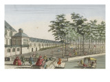 Vue d'optique :Vue de Fontainebleau du côté de la Cour des Fontaines Lámina giclée