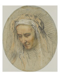 Tête de vieille femme tournée vers la gauche, regardant à terre Giclée-Druck von Jacopo Bassano