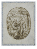 Suite de vingt peztits dessins ovales reproduction procédé giclée par Johan Wierix