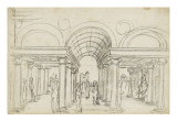Vue perspective d'une galerie ouverte Giclée-Druck von Peter Vischer