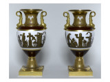 Paire de vases Percier reproduction procédé giclée par Piat Joseph Sauvage