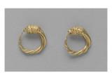 Pair of Earrings, Ring Terminated by a Gold Lion Head Giclee Print