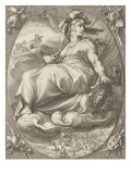 Pallas appuyée sur son égide reproduction procédé giclée par Pieter Jansz Saenredam