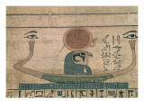 Papyrus anonyme : barque de Ré Horakhty le soleil levant Gicleetryck Papyrus anonyme : barque de Ré Horakhty le soleil levant Gicleetryck