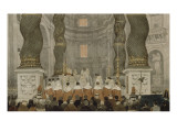 Cérémonie pontificale à Saint-Pierre-de-Rome sous le Baldaquin du Bernin reproduction procédé giclée par Jean-Auguste-Dominique Ingres