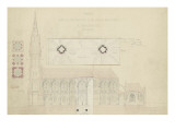 Eglise paroissiaà Napoléonvil(Pontivy, Morbihan) : coupe longitudinale, trois plans du clocher Giclee Print by Marcellin Varcollier