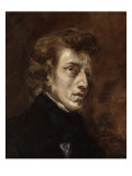 Portrait de Frédéric Chopin (1810-1849), musicien reproduction procédé giclée par Eugene Delacroix
