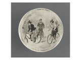 Assiette de la série cyclistes: Premiers début du Deux à l'heure Reproduction procédé giclée