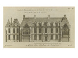 Planche 246 (2) : Elévation de la façade côté cour l'hôtel de Bretonvilliers , construit par Giclee-trykk av Jacques-François Blondel Planche 246 (2) : Elévation de la façade côté cour l'hôtel de Bretonvilliers , construit par Giclee-trykk av Jacques-François Blondel