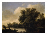 Habitations rustiques près d'un canal Giclée-Druck von Jan Van Goyen