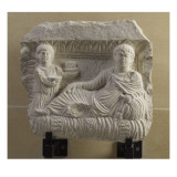 Relief funéraire : scène de banquet reproduction procédé giclée