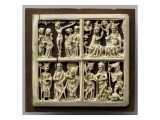 Plaquette d'ivoire : vies du Christ et de la Vierge reproduction procédé giclée