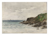 Côte rocheuse au bord de la mer Giclée-Druck von Emile Vernier