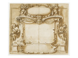 Projet de monument funéraire orné de quatre anges et un mascaron Giclée-tryk af Fabrizio Boschi Projet de monument funéraire orné de quatre anges et un mascaron Giclée-tryk af Fabrizio Boschi