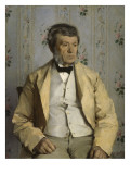 Portrait de Pierre Mathey (1804-1887), son père reproduction procédé giclée par Paul Mathey