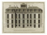 Planche 218 : Elévation de la façade de l'hôtel de Vauvray du côté du jardin Giclee-trykk av Jacques-François Blondel Planche 218 : Elévation de la façade de l'hôtel de Vauvray du côté du jardin Giclee-trykk av Jacques-François Blondel