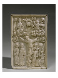 Plaque de reliure : la Crucifixion reproduction procédé giclée