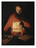 Saint Jme lisant reproduction procédé giclée par Maurice Quentin de La Tour