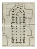 Planche 225 : Plan du rez-de-chaussée de Notre-Dame de Paris Giclee-trykk av Jacques-François Blondel Planche 225 : Plan du rez-de-chaussée de Notre-Dame de Paris Giclee-trykk av Jacques-François Blondel