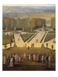 Promenade de Louis XIV en vue du Parterre du Nord dans les jardins de Versailles vers 1688 reproduction procédé giclée par Etienne Allegrain
