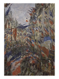Rue Saint-Denis, fête du 30 juin 1878 reproduction procédé giclée par Claude Monet