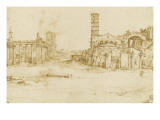 Temples romains sur le forum de Rome Giclee-trykk av Paul Bril