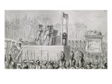 Sanson et son aide lient les mains du roi, le 21 janvier 1793 reproduction procédé giclée