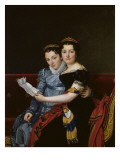 Portrait de Zénaïde et de Charlotte Bonaparte reproduction procédé giclée par Jacques-Louis David