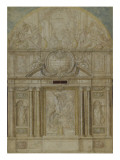 Projet de décoration du maître-autel de la chapelle de la Trinité reproduction procédé giclée par Toussaint Dubreuil