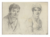Portraits d'Alexandre et Adelaïde Lenoir reproduction procédé giclée par Jacques-Louis David