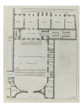 Planche 296 : plan du rez-de-chaussée de l'hôtel de Rohan , rue Vieille du Temple à Paris Giclee-trykk av Jacques-François Blondel Planche 296 : plan du rez-de-chaussée de l'hôtel de Rohan , rue Vieille du Temple à Paris Giclee-trykk av Jacques-François Blondel