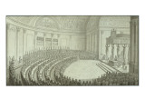 Présentation au Sénat des drapeaux de la campagne d'Austerlitz Giclee-trykk av Jacques Bertaux
