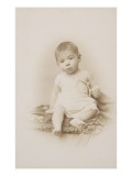 Robert Salles bébé, assis sur un coussin Reproduction procédé giclée par et Cie Hermann