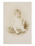Robert Salles bébé, assis sur un coussin Reproduction procédé giclée par et Cie Hermann