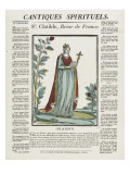 Sainte Clotilde, reine de France reproduction procédé giclée