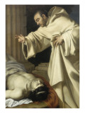 Saint Bernard ressuscitant un mort Reproduction procédé giclée par Aubin Vouet