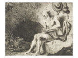Saint Jérôme dans une caverne Giclee-trykk av Ferdinand Bol Saint Jérôme dans une caverne Giclee-trykk av Ferdinand Bol