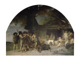 Retour d'une chasse à l'ours. Age de la pierre polie reproduction procédé giclée par Fernand Cormon