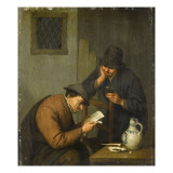 La Lecture de la gazette Giclée-Druck von Adrien Van Ostade