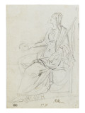 Prêtresse reproduction procédé giclée par Jacques-Louis David