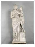 Portrait d'Elisa Baciocchi et sa fille. Giclee-trykk av Lorenzo Bartolini