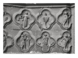 Portail de de la façade de la cathédrale d'Amiens. Registre sculpté: les signes du zodiaque reproduction procédé giclée