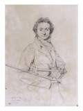 Portrait of Niccolo Paganini, Violinist (1782-1840) Giclee Print by Jean-Auguste-Dominique Ingres