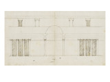 Projet de façade de palais, avec une immense porte au rez-de-chaussée Giclee Print by Herman Vischer